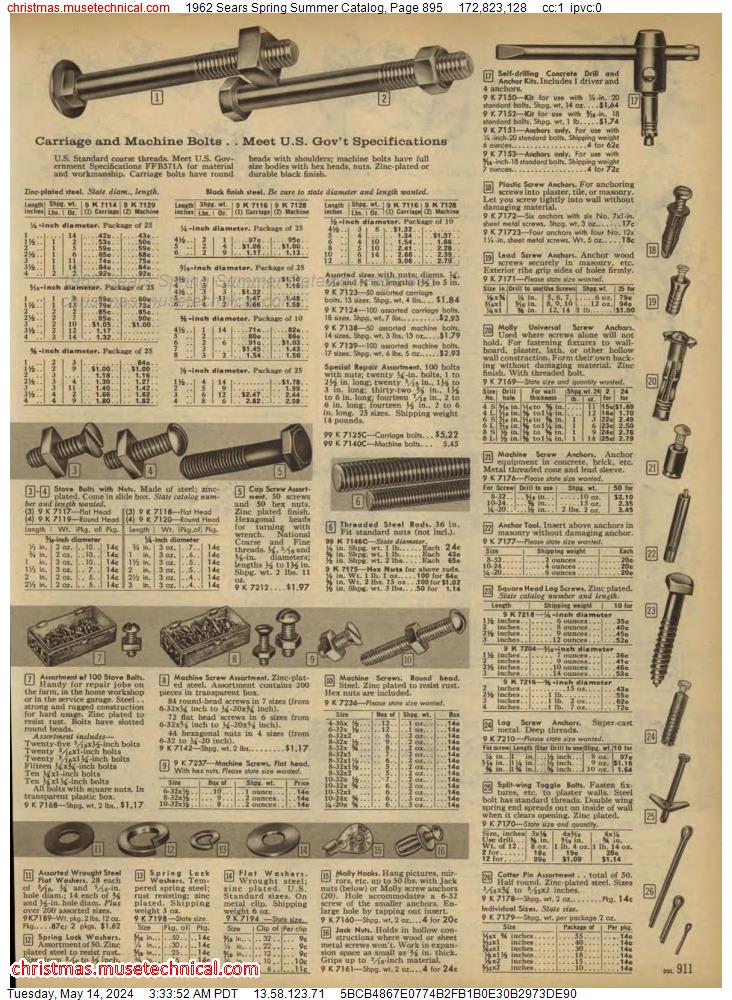 1962 Sears Spring Summer Catalog, Page 895