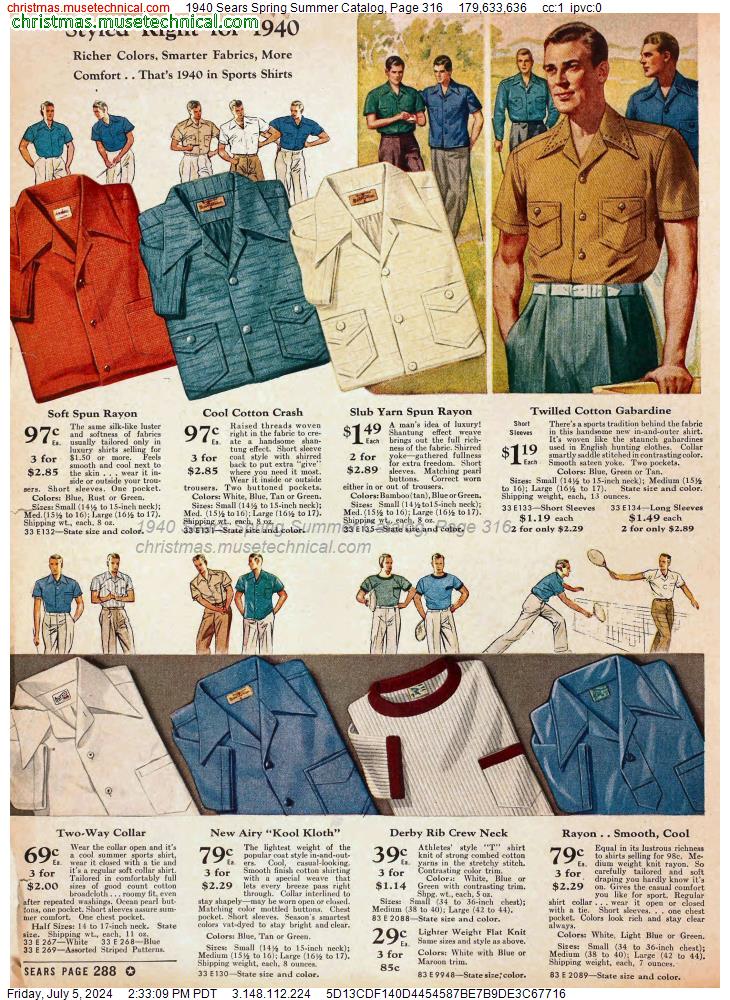 1940 Sears Spring Summer Catalog, Page 316