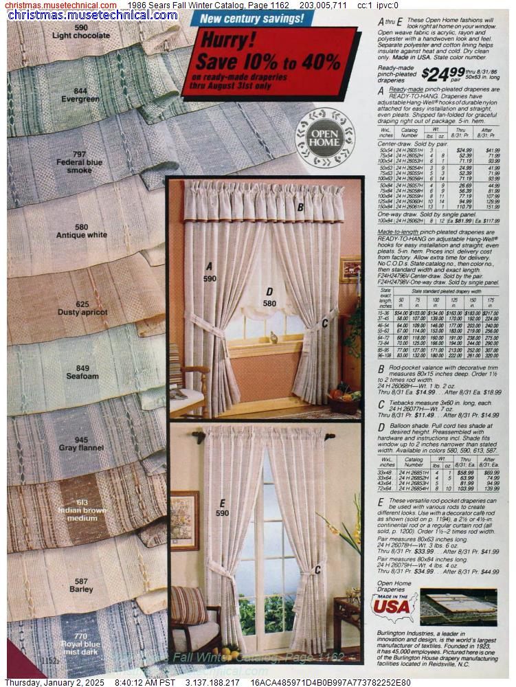 1986 Sears Fall Winter Catalog, Page 1162