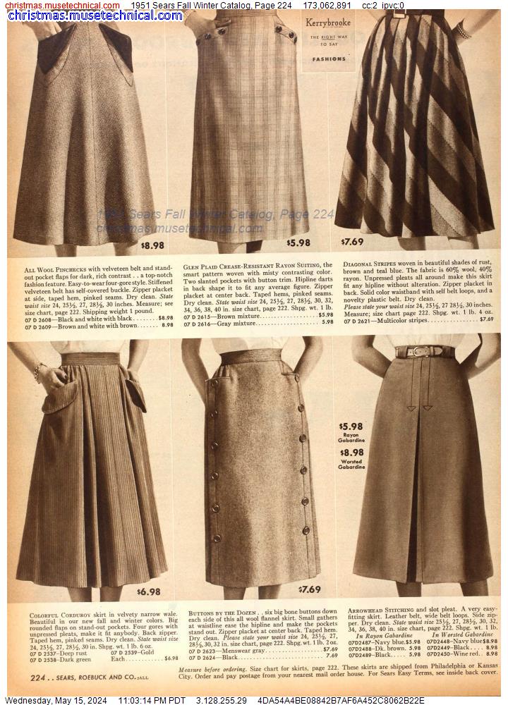 1951 Sears Fall Winter Catalog, Page 224