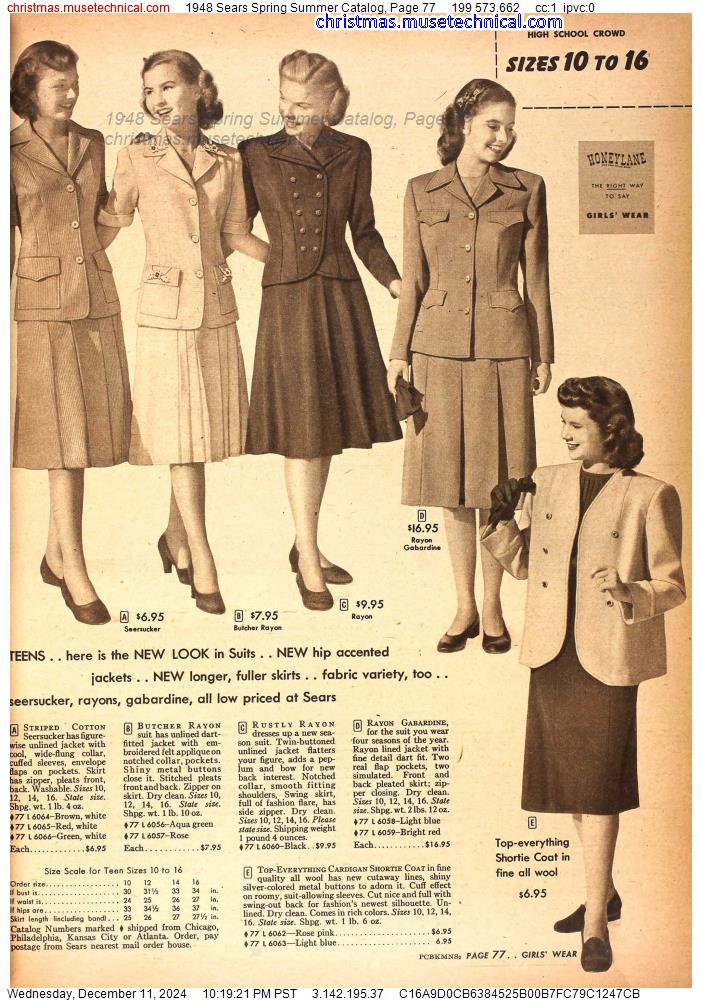 1948 Sears Spring Summer Catalog, Page 77