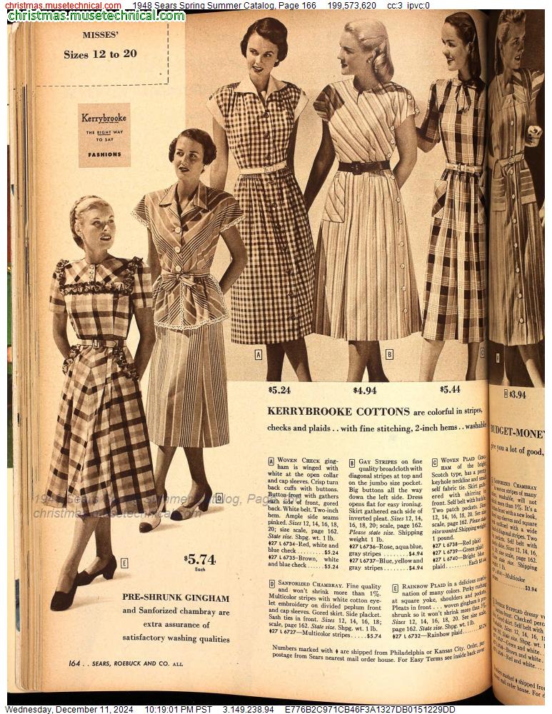 1948 Sears Spring Summer Catalog, Page 166