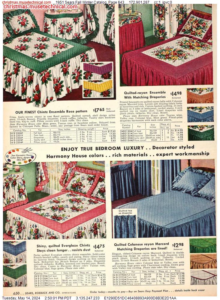 1951 Sears Fall Winter Catalog, Page 643