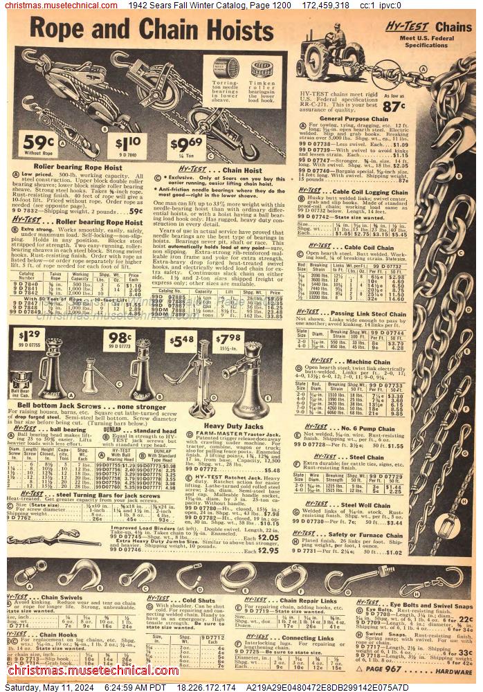 1942 Sears Fall Winter Catalog, Page 1200