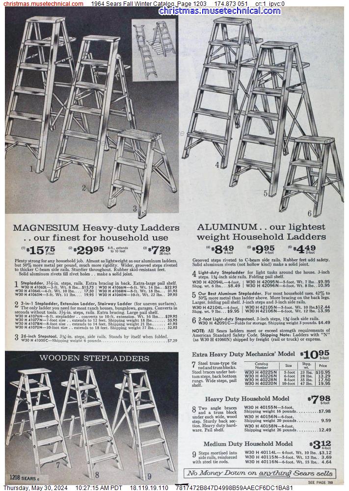 1964 Sears Fall Winter Catalog, Page 1203