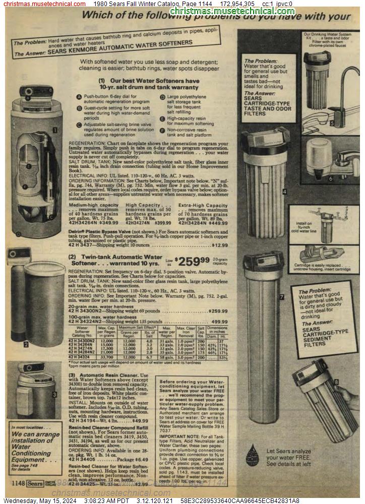 1980 Sears Fall Winter Catalog, Page 1144