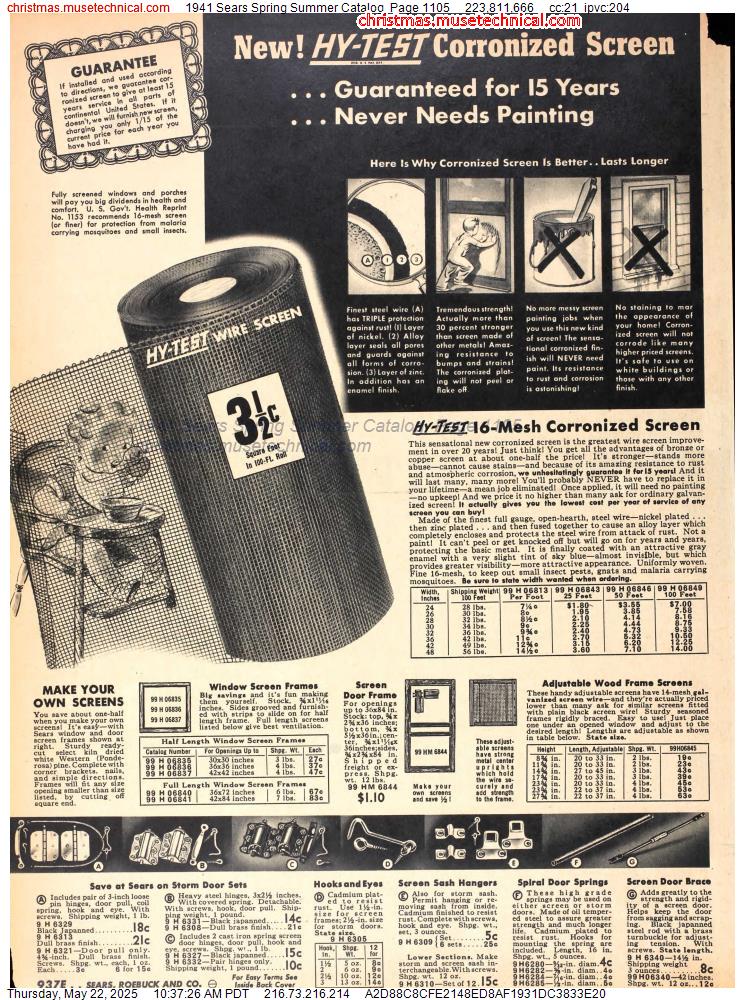 1941 Sears Spring Summer Catalog, Page 1105