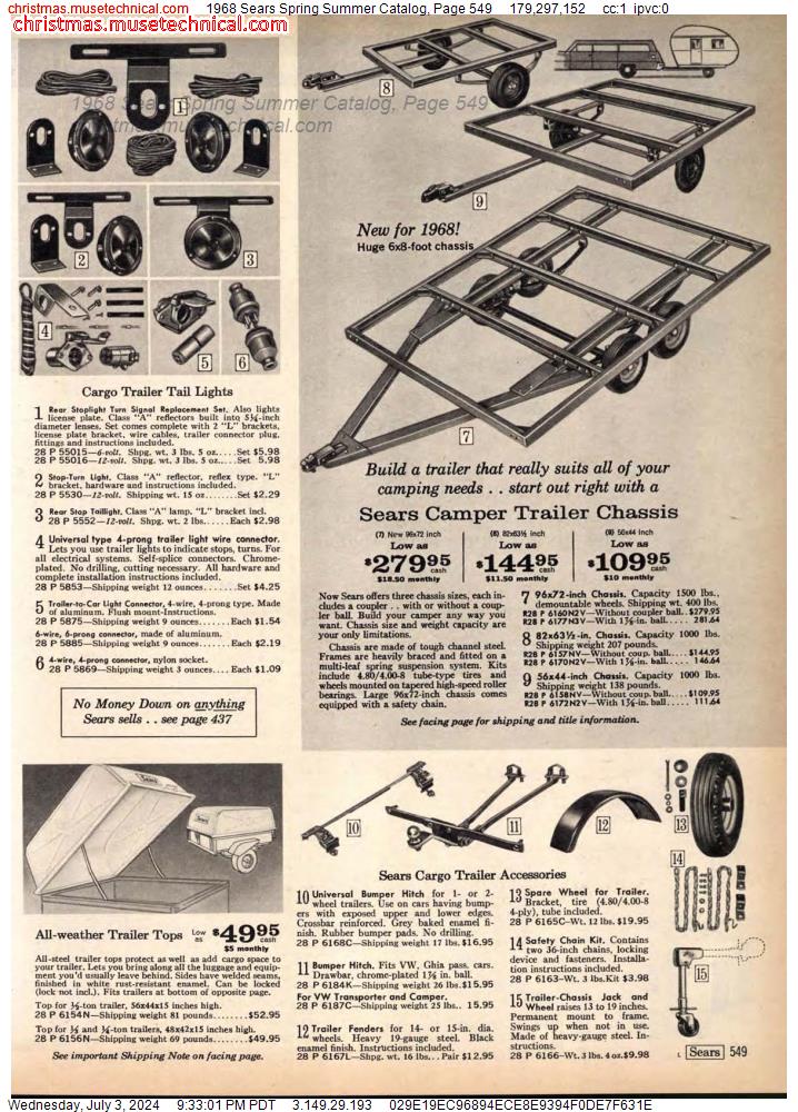 1968 Sears Spring Summer Catalog, Page 549