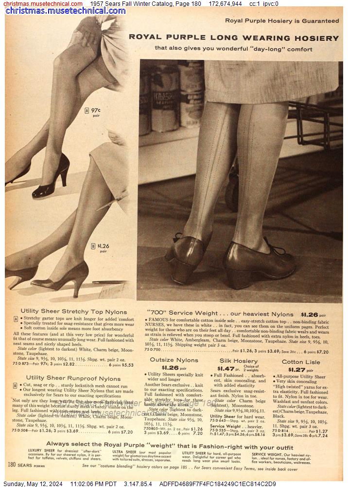 1957 Sears Fall Winter Catalog, Page 180