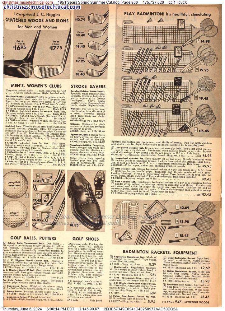 1951 Sears Spring Summer Catalog, Page 956