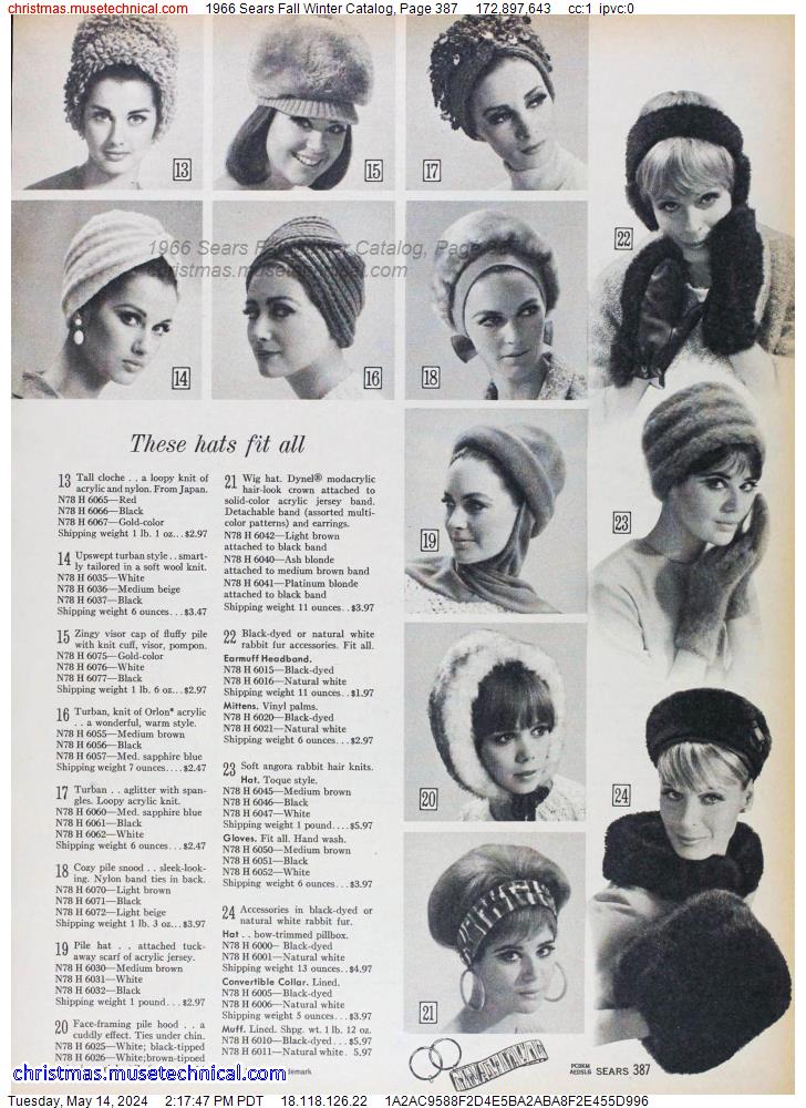 1966 Sears Fall Winter Catalog, Page 387