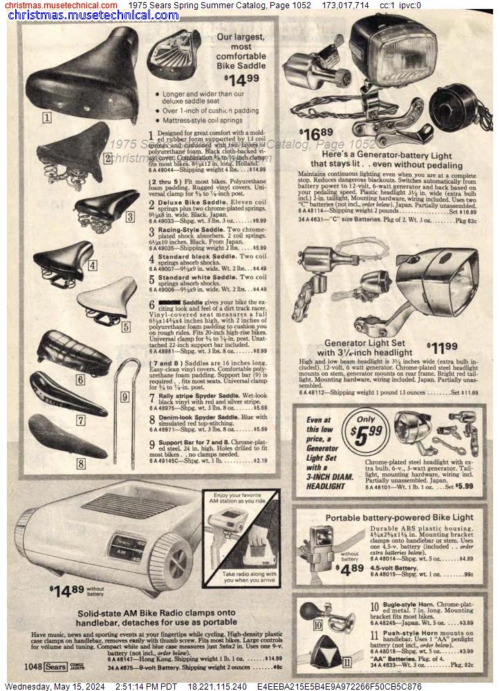 1975 Sears Spring Summer Catalog, Page 1052