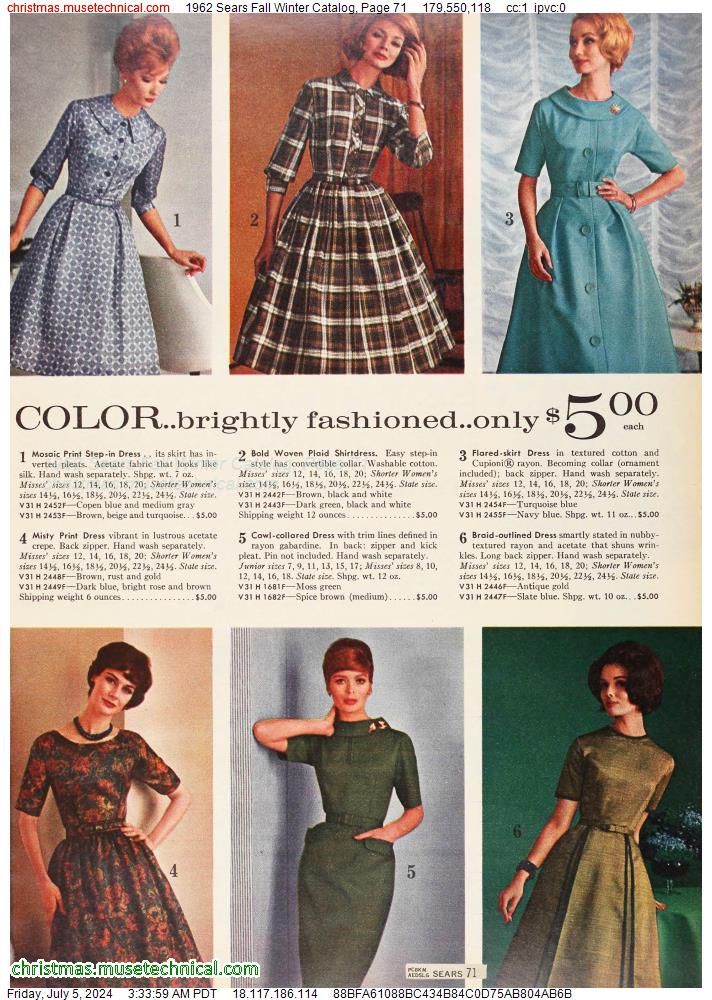 1962 Sears Fall Winter Catalog, Page 71