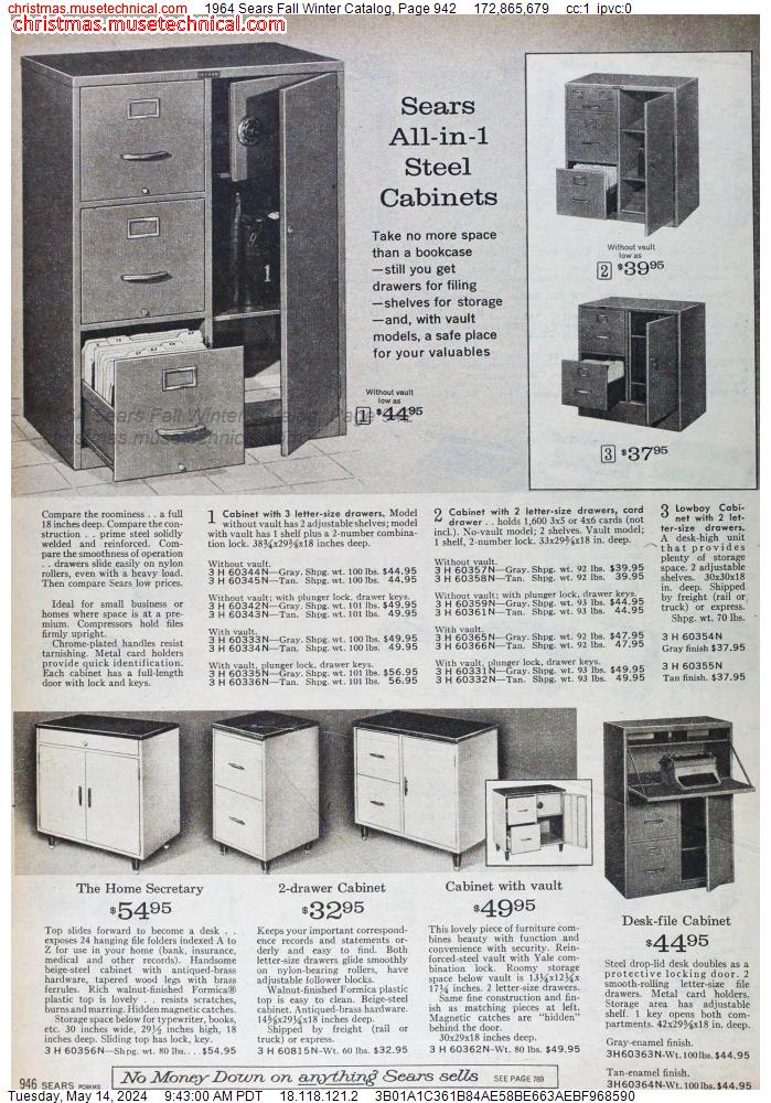 1964 Sears Fall Winter Catalog, Page 942