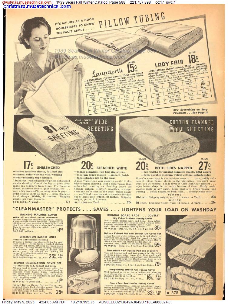 1939 Sears Fall Winter Catalog, Page 588