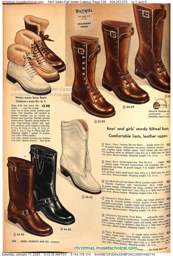 1947 Sears Fall Winter Catalog, Page 138