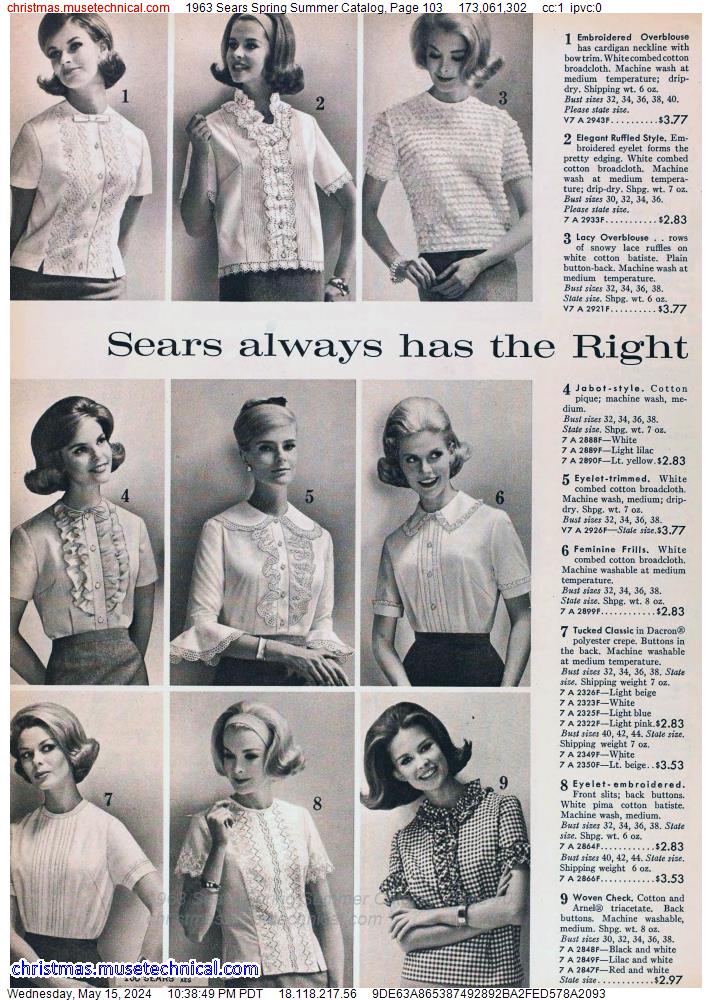 1963 Sears Spring Summer Catalog, Page 103