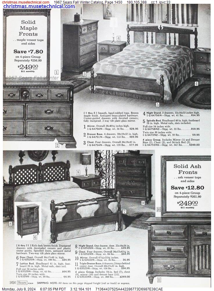 1967 Sears Fall Winter Catalog, Page 1450