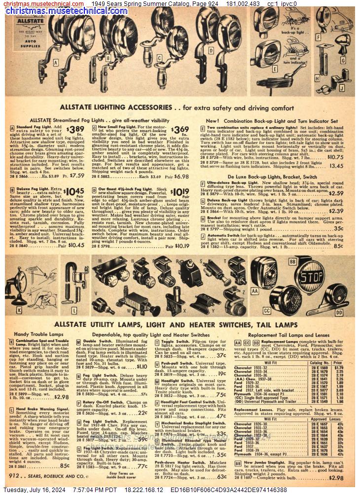 1949 Sears Spring Summer Catalog, Page 924