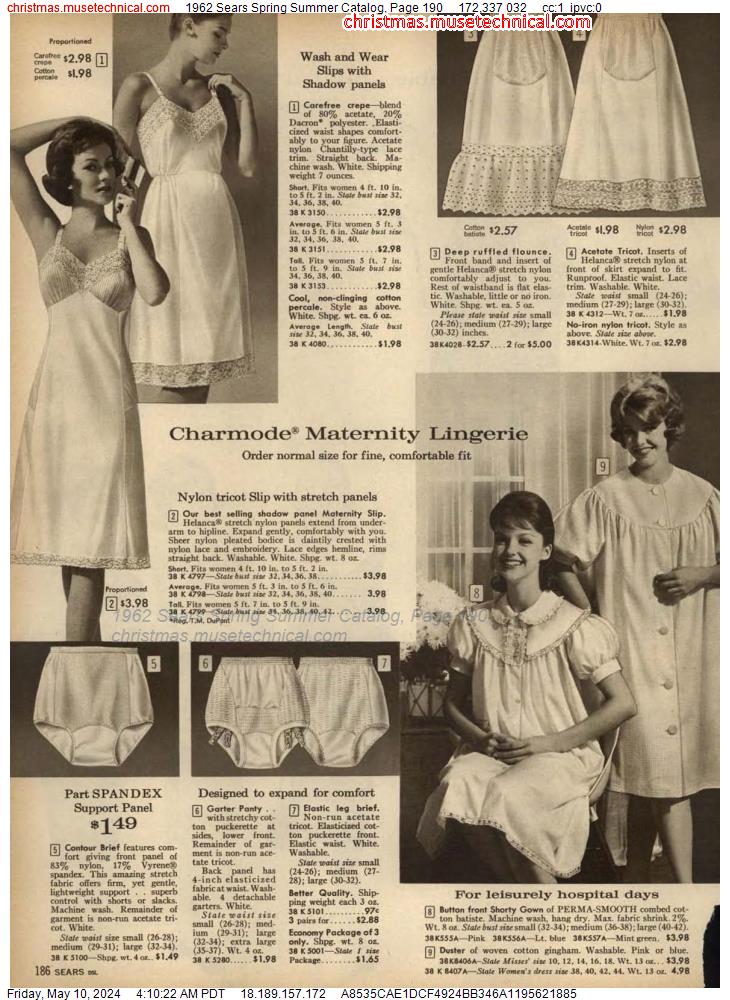 1962 Sears Spring Summer Catalog, Page 190