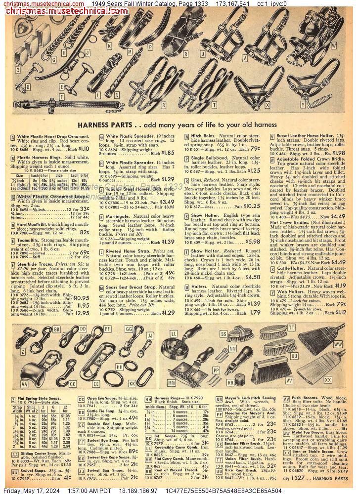 1949 Sears Fall Winter Catalog, Page 1333