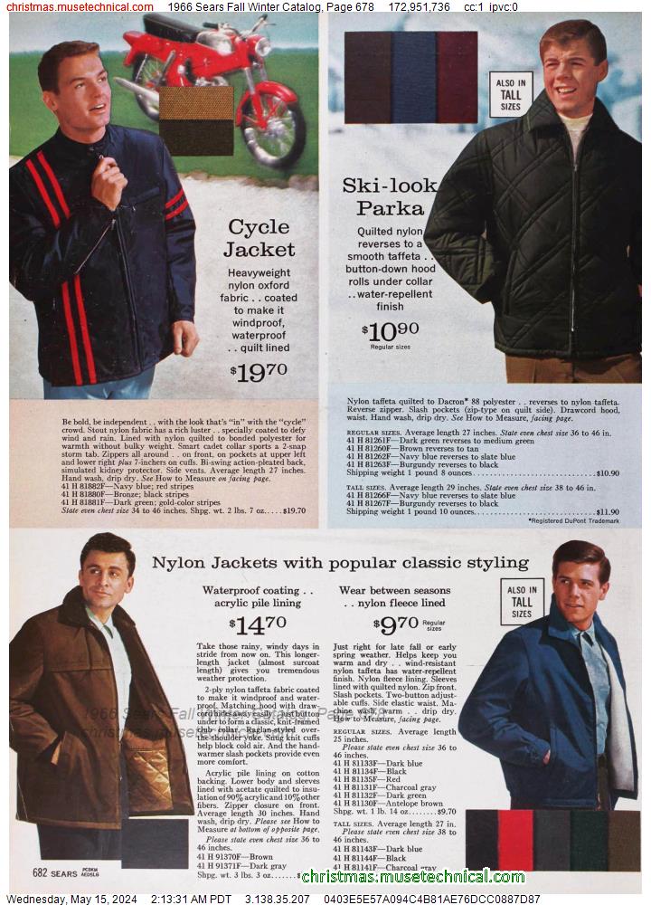 1966 Sears Fall Winter Catalog, Page 678