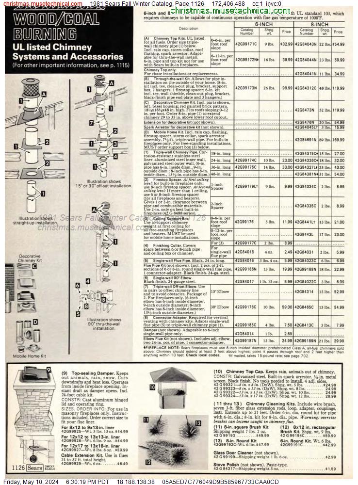 1981 Sears Fall Winter Catalog, Page 1126