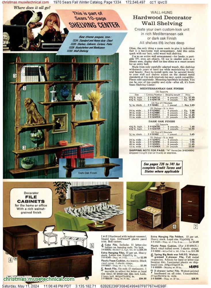 1970 Sears Fall Winter Catalog, Page 1334