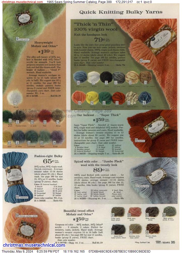 1965 Sears Spring Summer Catalog, Page 389