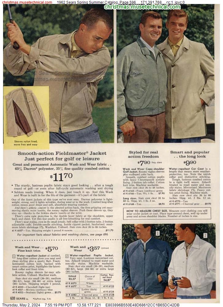1962 Sears Spring Summer Catalog, Page 596