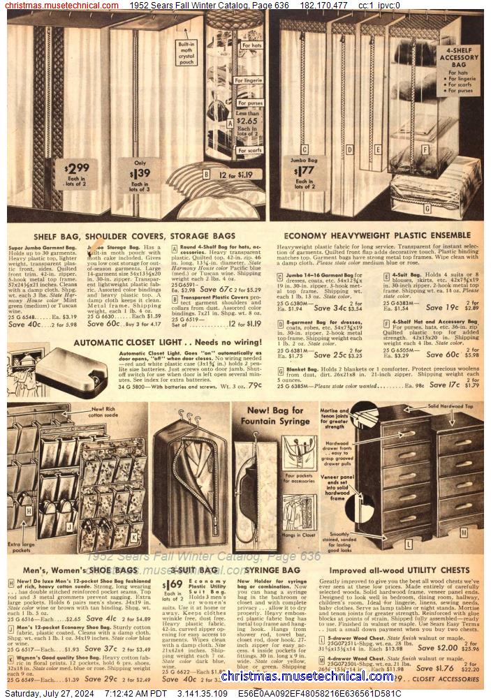 1952 Sears Fall Winter Catalog, Page 636