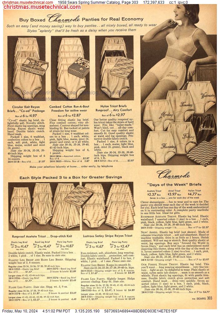 1958 Sears Spring Summer Catalog, Page 303