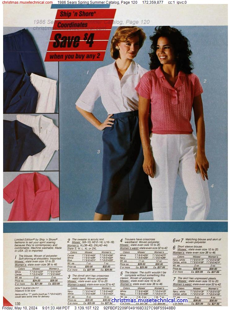 1986 Sears Spring Summer Catalog, Page 120