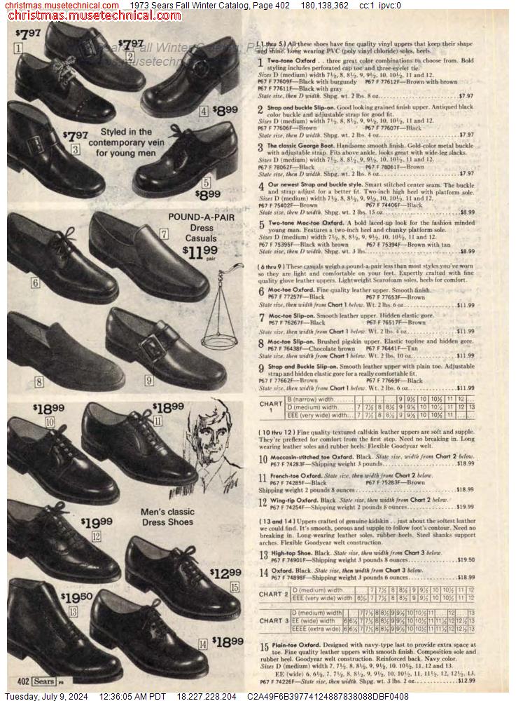 1973 Sears Fall Winter Catalog, Page 402