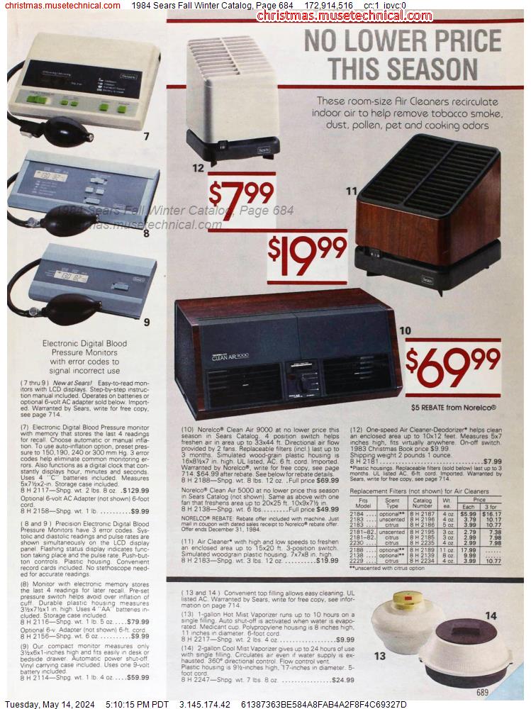 1984 Sears Fall Winter Catalog, Page 684