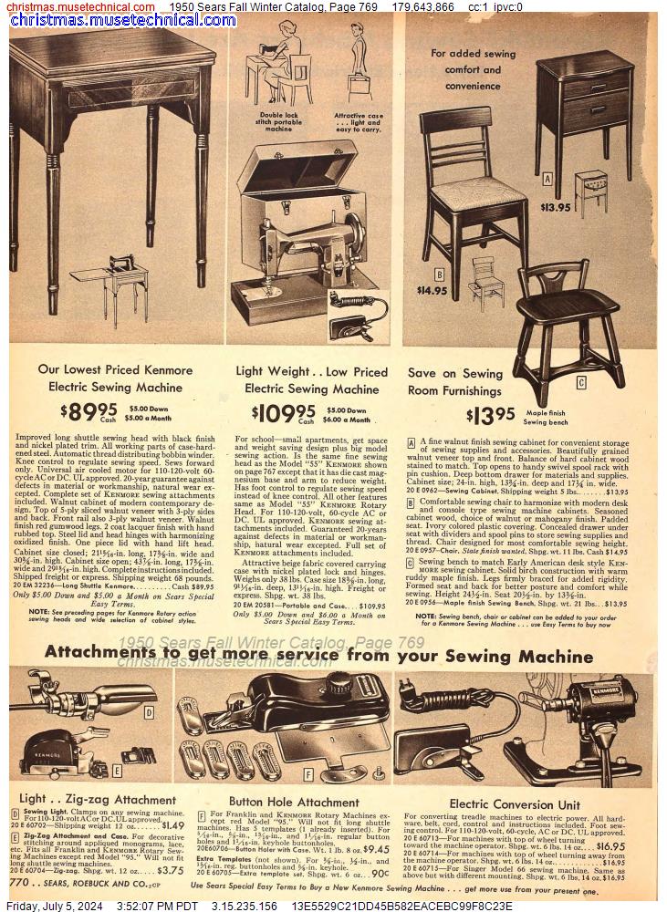 1950 Sears Fall Winter Catalog, Page 769