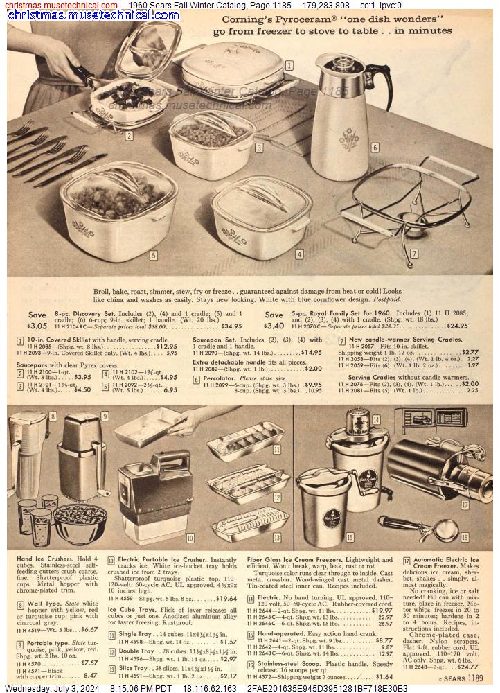 1960 Sears Fall Winter Catalog, Page 1185