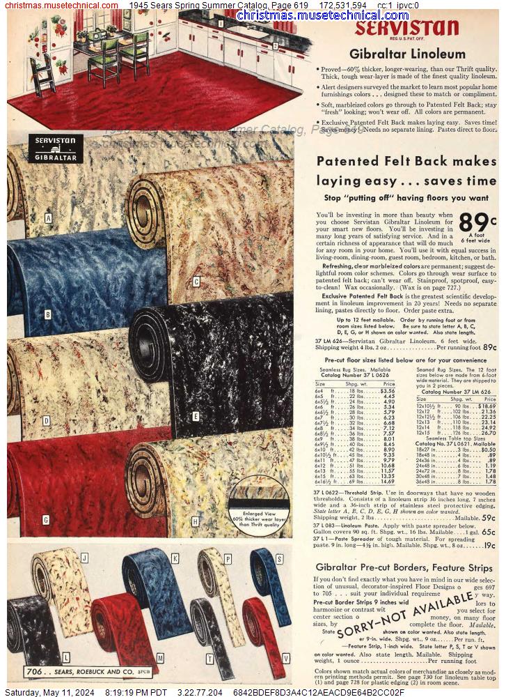 1945 Sears Spring Summer Catalog, Page 619