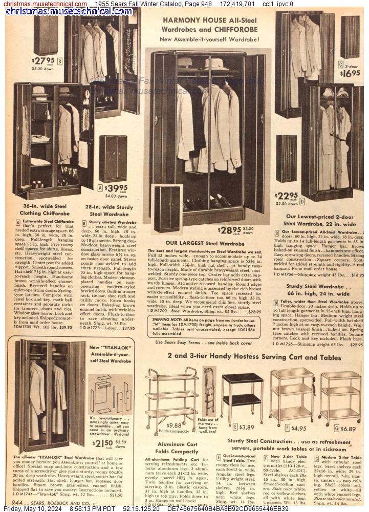 1955 Sears Fall Winter Catalog, Page 948
