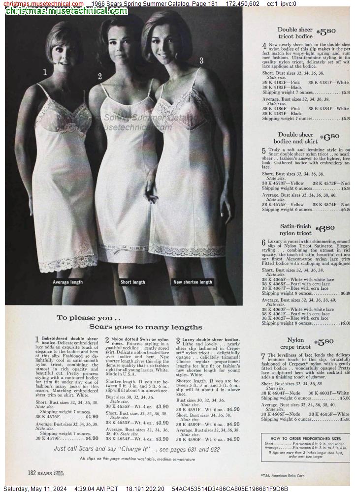 1966 Sears Spring Summer Catalog, Page 181