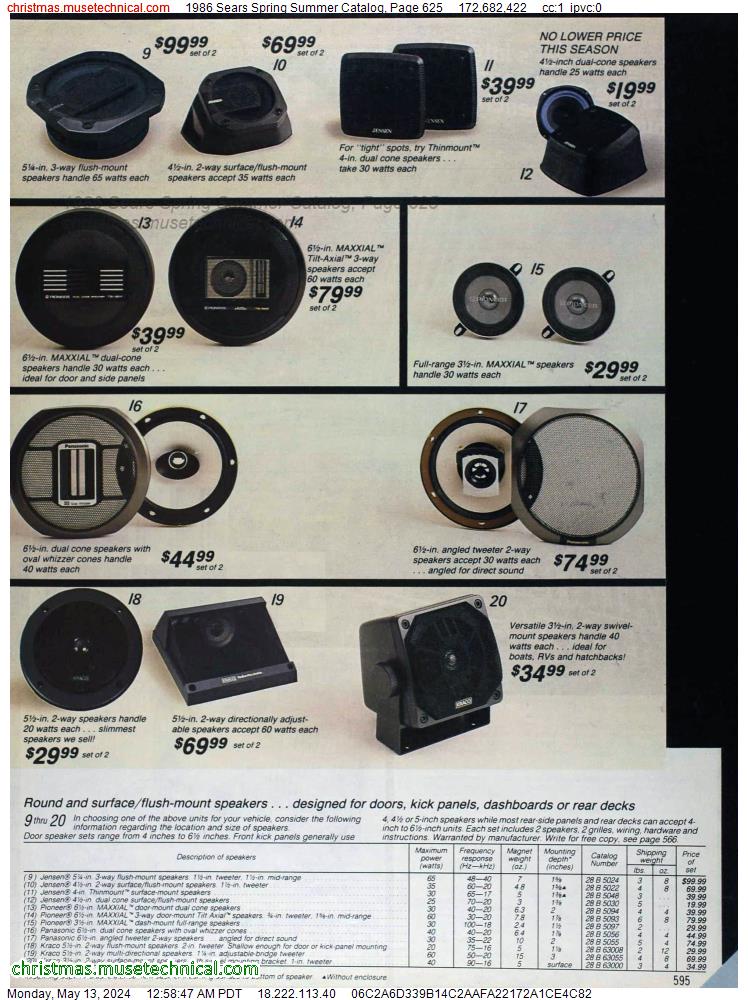 1986 Sears Spring Summer Catalog, Page 625