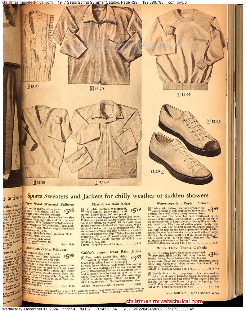 1947 Sears Spring Summer Catalog, Page 429