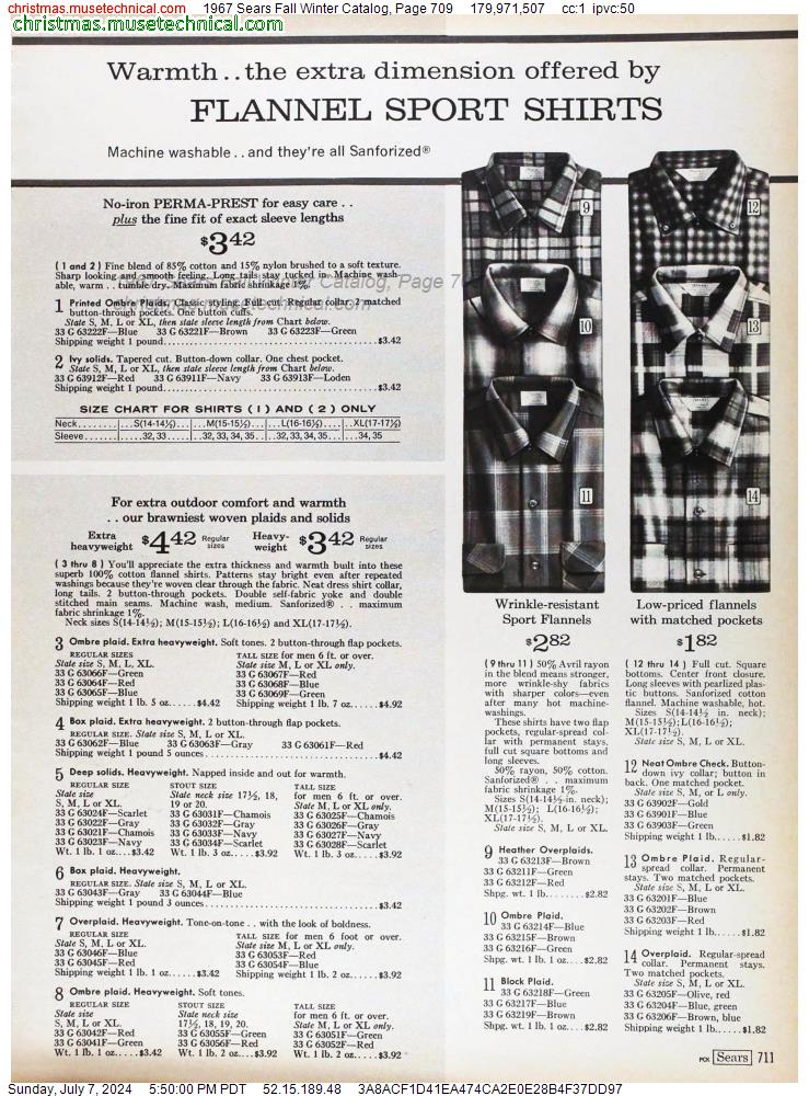 1967 Sears Fall Winter Catalog, Page 709