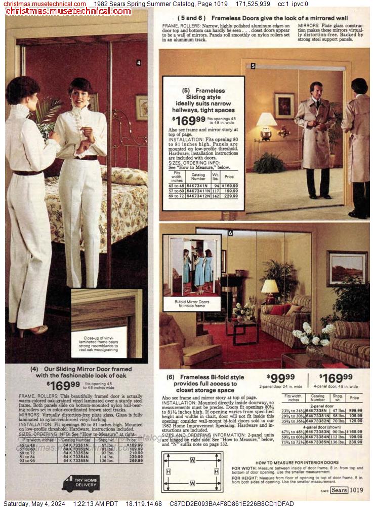 1982 Sears Spring Summer Catalog, Page 1019