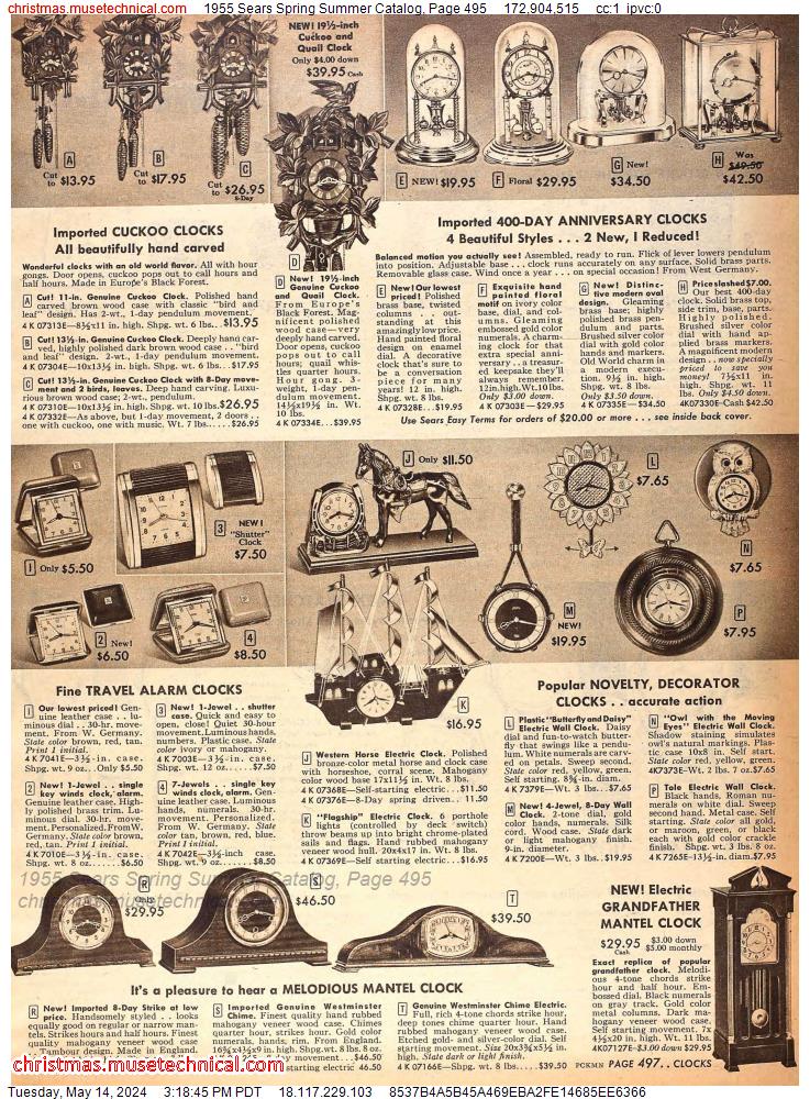 1955 Sears Spring Summer Catalog, Page 495