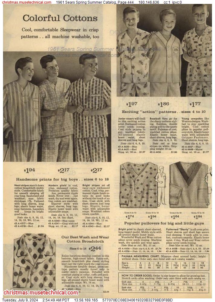 1961 Sears Spring Summer Catalog, Page 444