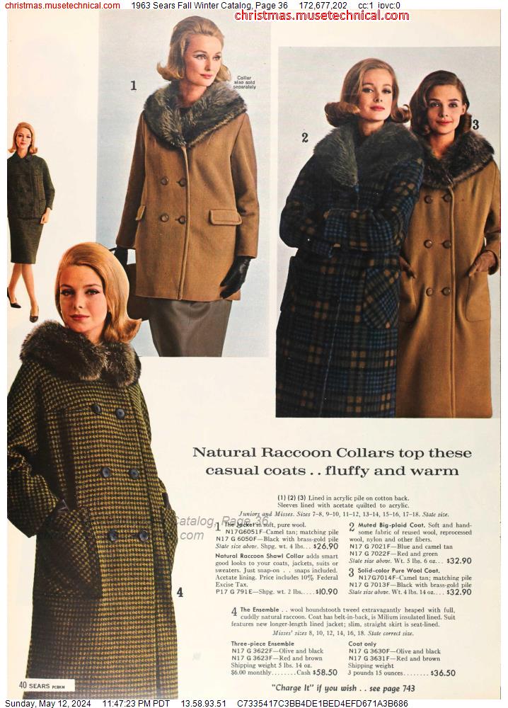 1963 Sears Fall Winter Catalog, Page 36
