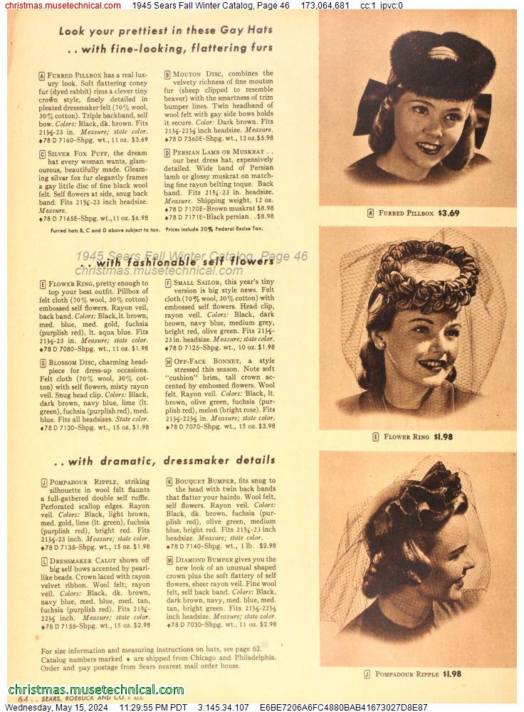 1945 Sears Fall Winter Catalog, Page 46