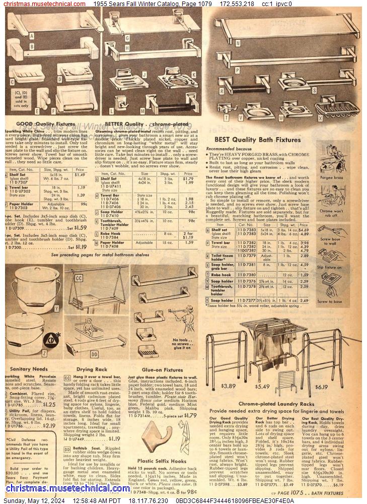 1955 Sears Fall Winter Catalog, Page 1079