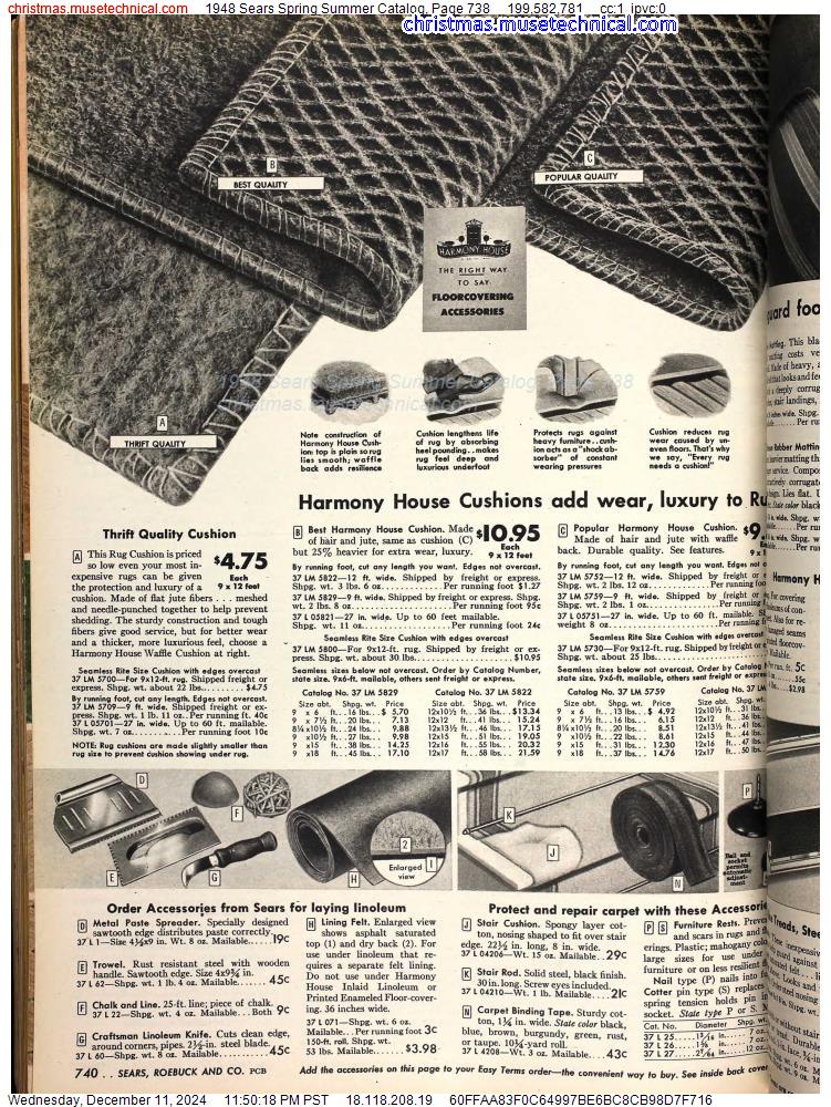 1948 Sears Spring Summer Catalog, Page 738